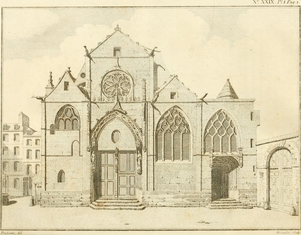 An illustration from Antiquités nationales, ou, Recueil de monumens : pour servir à l'histoire générale et particulière de l'empire françois, tels que tombeaux, inscriptions, statues, vitraux, fresques, etc. : tirés des abbayes, monastères, châteaux, et autres lieux devenus domaines nationaux, 1790, leaf 227