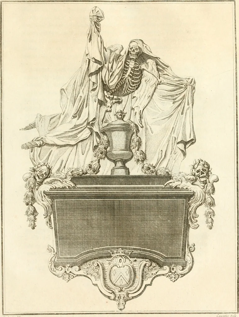 An illustration from Antiquités nationales, ou, Recueil de monumens : pour servir à l'histoire générale et particulière de l'empire françois, tels que tombeaux, inscriptions, statues, vitraux, fresques, etc. : tirés des abbayes, monastères, châteaux, et autres lieux devenus domaines nationaux, 1790, leaf 260
