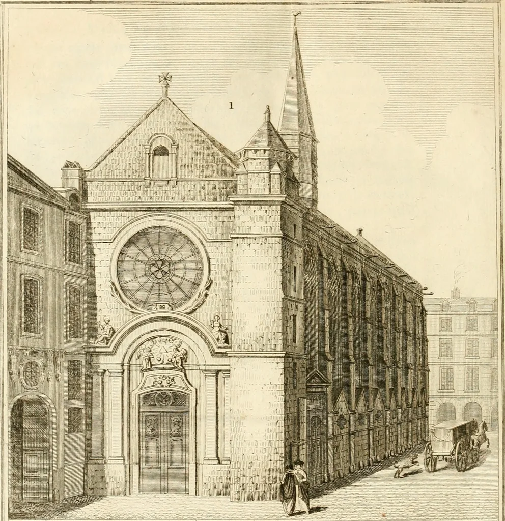 An illustration from Antiquités nationales, ou, Recueil de monumens : pour servir à l'histoire générale et particulière de l'empire françois, tels que tombeaux, inscriptions, statues, vitraux, fresques, etc. : tirés des abbayes, monastères, châteaux, et autres lieux devenus domaines nationaux, 1790, leaf 353