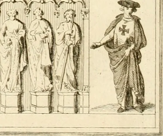 An illustration from Antiquités nationales, ou, Recueil de monumens : pour servir à l'histoire générale et particulière de l'empire françois, tels que tombeaux, inscriptions, statues, vitraux, fresques, etc. : tirés des abbayes, monastères, châteaux, et autres lieux devenus domaines nationaux, 1790, leaf 353