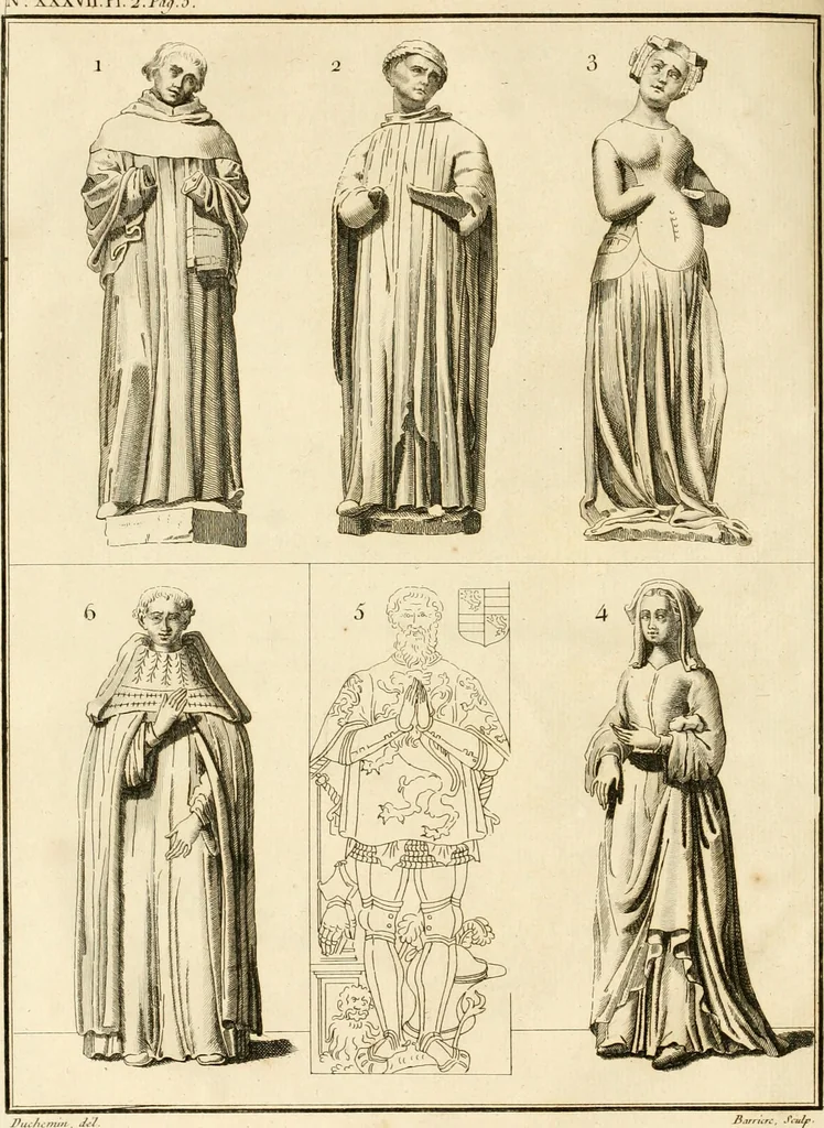 An illustration from Antiquités nationales, ou, Recueil de monumens : pour servir à l'histoire générale et particulière de l'empire françois, tels que tombeaux, inscriptions, statues, vitraux, fresques, etc. : tirés des abbayes, monastères, châteaux, et autres lieux devenus domaines nationaux, 1790, leaf 11