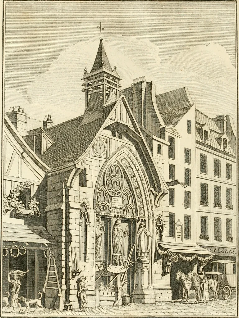 An illustration from Antiquités nationales, ou, Recueil de monumens : pour servir à l'histoire générale et particulière de l'empire françois, tels que tombeaux, inscriptions, statues, vitraux, fresques, etc. : tirés des abbayes, monastères, châteaux, et autres lieux devenus domaines nationaux, 1790, leaf 181