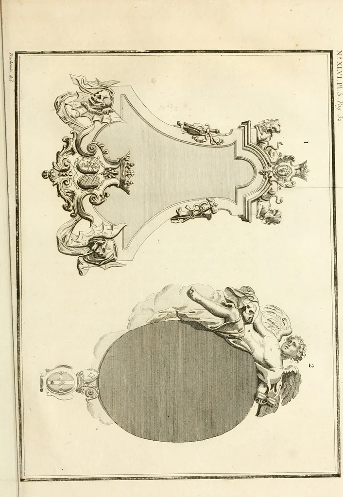 An illustration from Antiquités nationales, ou, Recueil de monumens : pour servir à l'histoire générale et particulière de l'empire françois, tels que tombeaux, inscriptions, statues, vitraux, fresques, etc. : tirés des abbayes, monastères, châteaux, et autres lieux devenus domaines nationaux, 1790, leaf 332