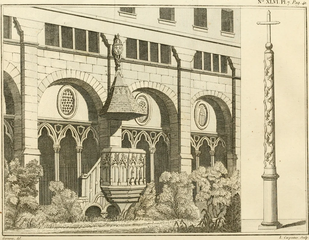 An illustration from Antiquités nationales, ou, Recueil de monumens : pour servir à l'histoire générale et particulière de l'empire françois, tels que tombeaux, inscriptions, statues, vitraux, fresques, etc. : tirés des abbayes, monastères, châteaux, et autres lieux devenus domaines nationaux, 1790, leaf 347