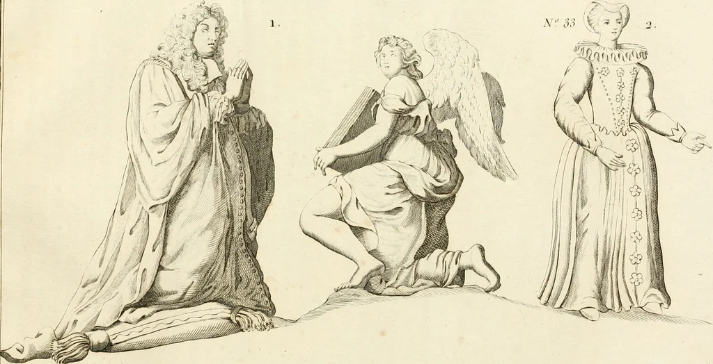 An illustration from Antiquités nationales, ou, Recueil de monumens : pour servir à l'histoire générale et particulière de l'empire françois, tels que tombeaux, inscriptions, statues, vitraux, fresques, etc. : tirés des abbayes, monastères, châteaux, et autres lieux devenus domaines nationaux, 1790, leaf 366
