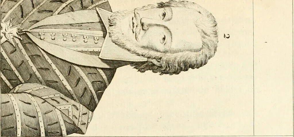 An illustration from Antiquités nationales, ou, Recueil de monumens : pour servir à l'histoire générale et particulière de l'empire françois, tels que tombeaux, inscriptions, statues, vitraux, fresques, etc. : tirés des abbayes, monastères, châteaux, et autres lieux devenus domaines nationaux, 1790, leaf 42