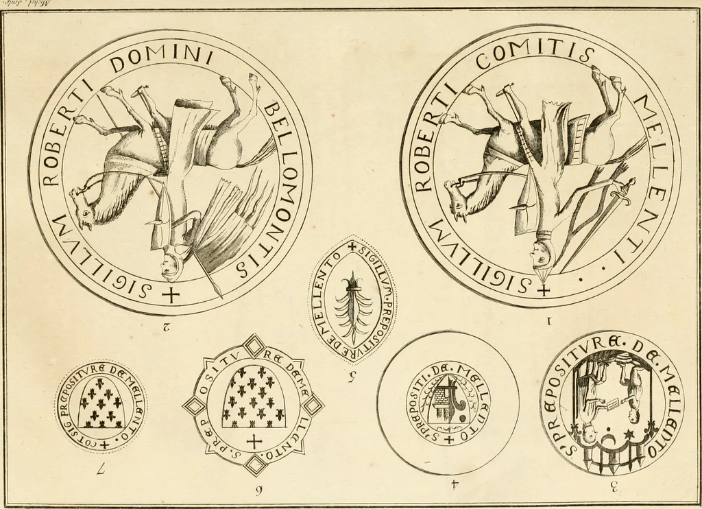 An illustration from Antiquités nationales, ou, Recueil de monumens : pour servir à l'histoire générale et particulière de l'empire françois, tels que tombeaux, inscriptions, statues, vitraux, fresques, etc. : tirés des abbayes, monastères, châteaux, et autres lieux devenus domaines nationaux, 1790, leaf 427