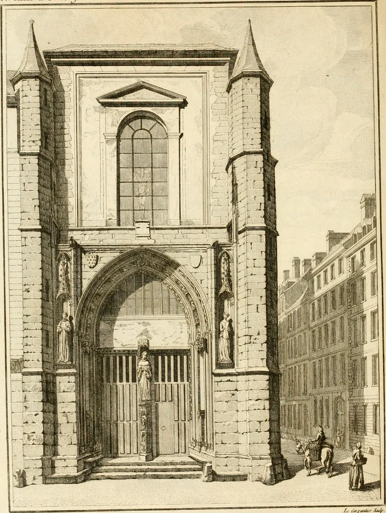 An illustration from Antiquités nationales, ou, Recueil de monumens : pour servir à l'histoire générale et particulière de l'empire françois, tels que tombeaux, inscriptions, statues, vitraux, fresques, etc. : tirés des abbayes, monastères, châteaux, et autres lieux devenus domaines nationaux, 1790, leaf 5