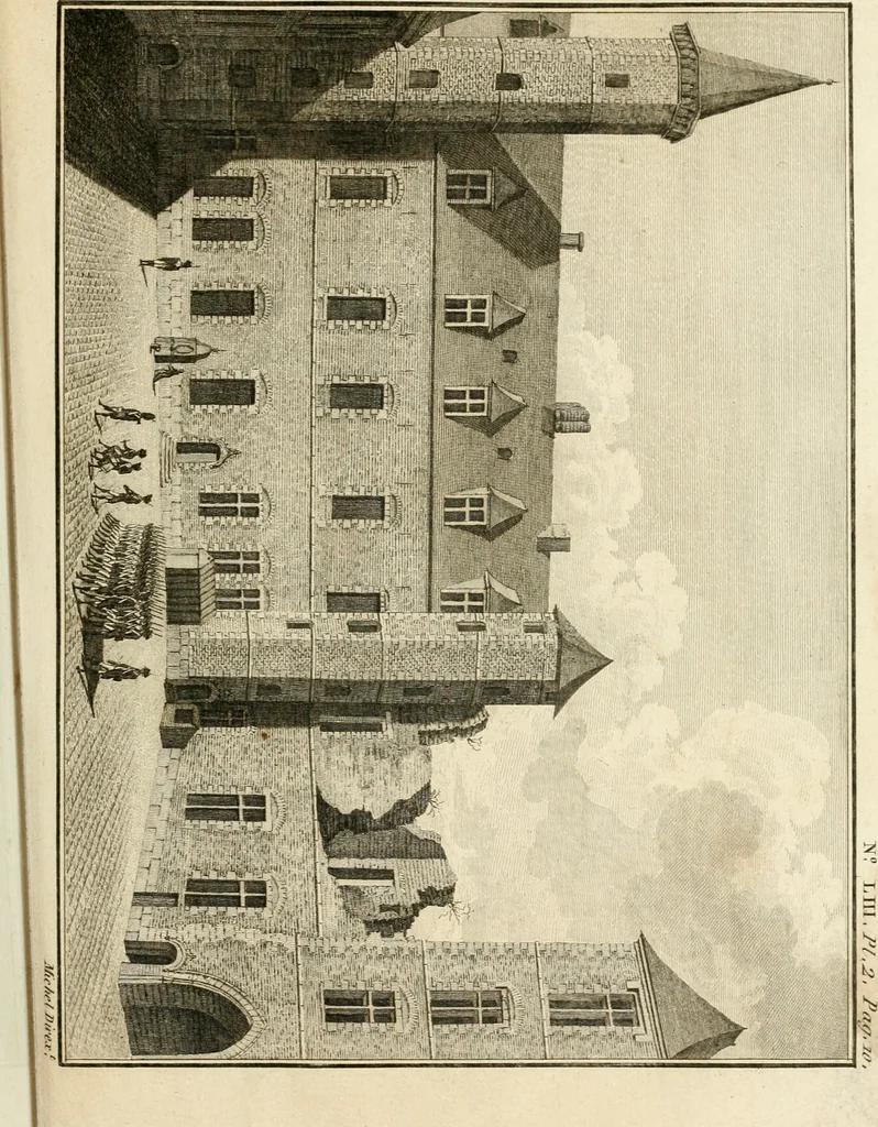 An illustration from Antiquités nationales, ou, Recueil de monumens : pour servir à l'histoire générale et particulière de l'empire françois, tels que tombeaux, inscriptions, statues, vitraux, fresques, etc. : tirés des abbayes, monastères, châteaux, et autres lieux devenus domaines nationaux, 1790, leaf 124