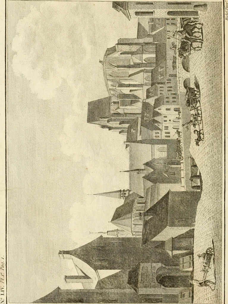 An illustration from Antiquités nationales, ou, Recueil de monumens : pour servir à l'histoire générale et particulière de l'empire françois, tels que tombeaux, inscriptions, statues, vitraux, fresques, etc. : tirés des abbayes, monastères, châteaux, et autres lieux devenus domaines nationaux, 1790, leaf 127