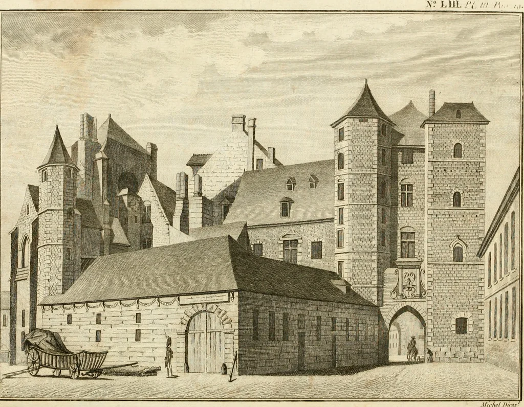 An illustration from Antiquités nationales, ou, Recueil de monumens : pour servir à l'histoire générale et particulière de l'empire françois, tels que tombeaux, inscriptions, statues, vitraux, fresques, etc. : tirés des abbayes, monastères, châteaux, et autres lieux devenus domaines nationaux, 1790, leaf 149