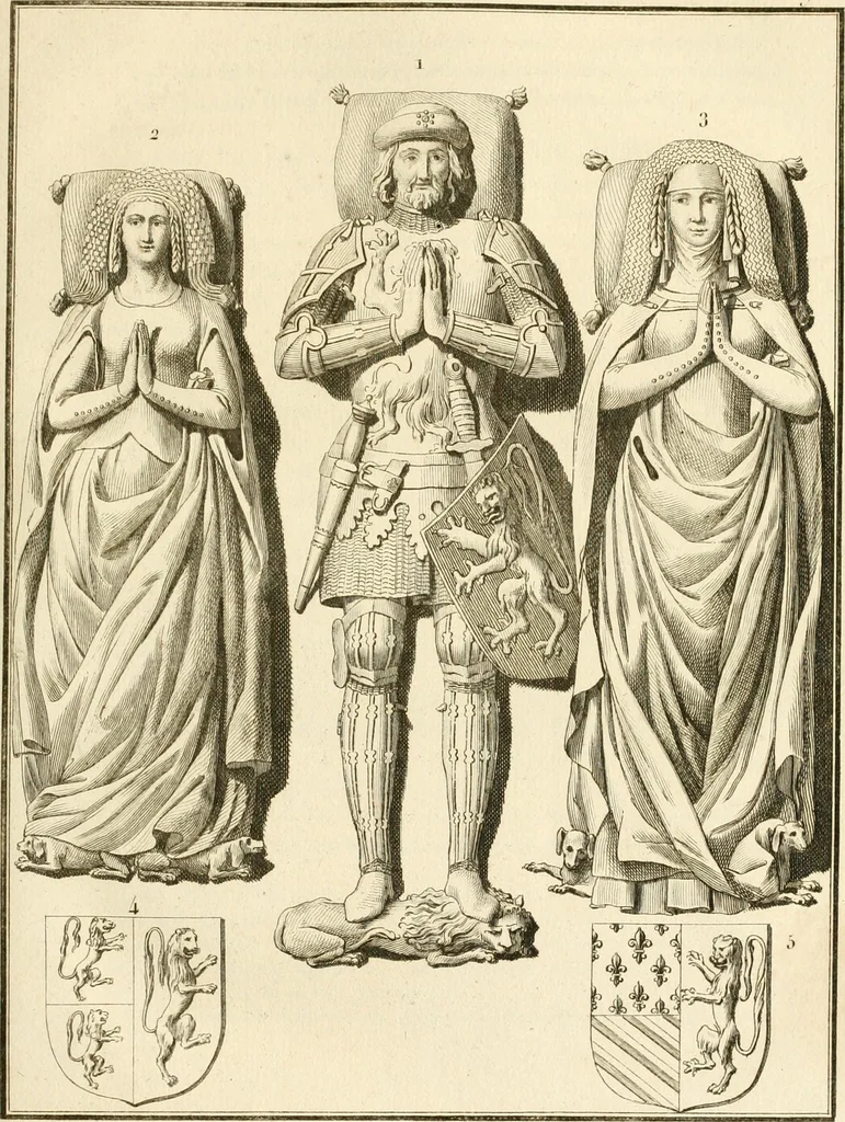 An illustration from Antiquités nationales, ou, Recueil de monumens : pour servir à l'histoire générale et particulière de l'empire françois, tels que tombeaux, inscriptions, statues, vitraux, fresques, etc. : tirés des abbayes, monastères, châteaux, et autres lieux devenus domaines nationaux, 1790, leaf 194