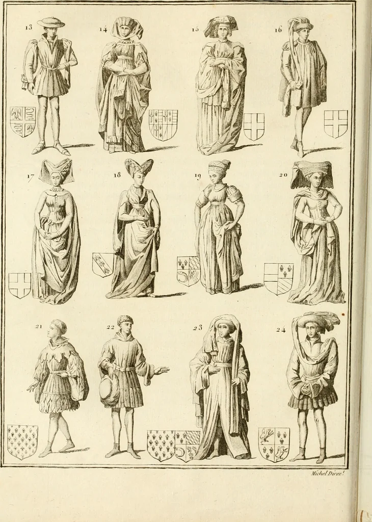 An illustration from Antiquités nationales, ou, Recueil de monumens : pour servir à l'histoire générale et particulière de l'empire françois, tels que tombeaux, inscriptions, statues, vitraux, fresques, etc. : tirés des abbayes, monastères, châteaux, et autres lieux devenus domaines nationaux, 1790, leaf 207