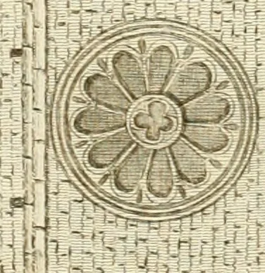 An illustration from Antiquités nationales, ou, Recueil de monumens : pour servir à l'histoire générale et particulière de l'empire françois, tels que tombeaux, inscriptions, statues, vitraux, fresques, etc. : tirés des abbayes, monastères, châteaux, et autres lieux devenus domaines nationaux, 1790, leaf 335