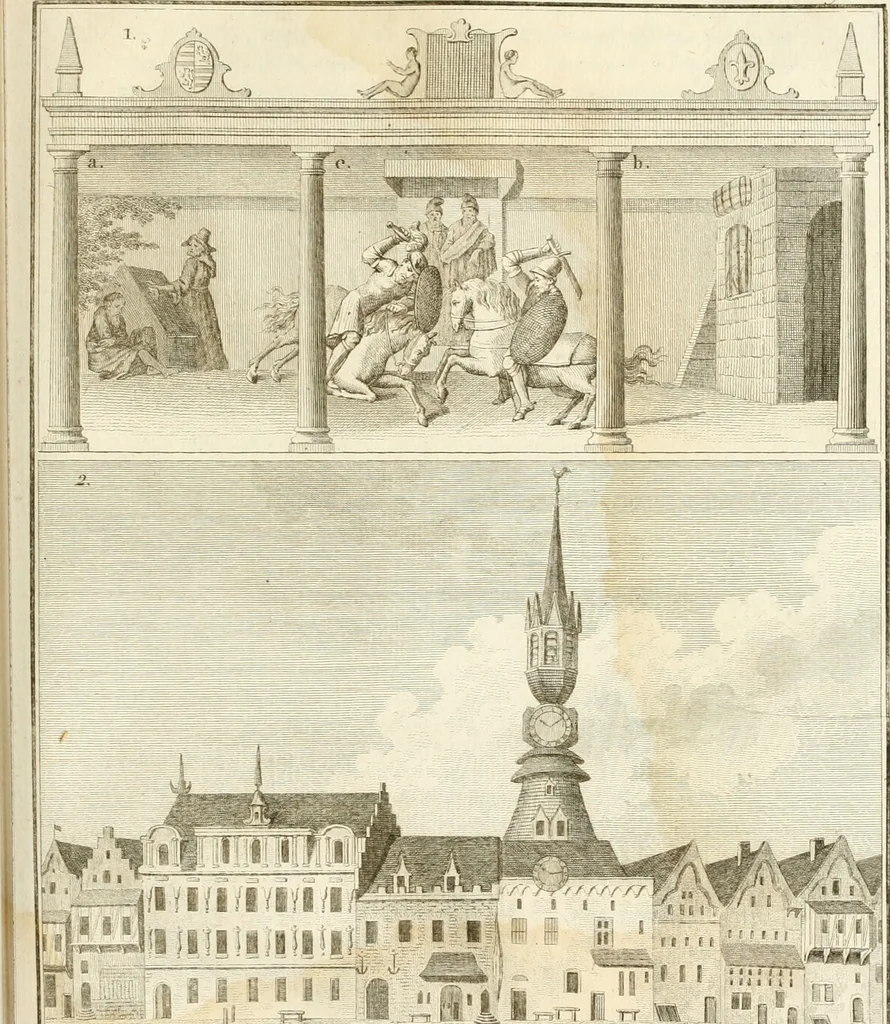 An illustration from Antiquités nationales, ou, Recueil de monumens : pour servir à l'histoire générale et particulière de l'empire françois, tels que tombeaux, inscriptions, statues, vitraux, fresques, etc. : tirés des abbayes, monastères, châteaux, et autres lieux devenus domaines nationaux, 1790, leaf 432