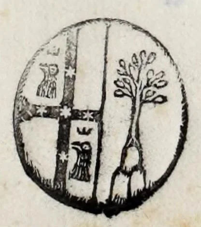 An illustration from Antiquitatum Romanarum Paulli Mannuccii liber de ciuitate Romana : ad Ill[ustrissi]mum et Rev[erendissi]mum Alexanmdrum Perettum S.R.E. Cardinalem, Sisti V. Pont. Max. pronepotem, 1585, leaf 5