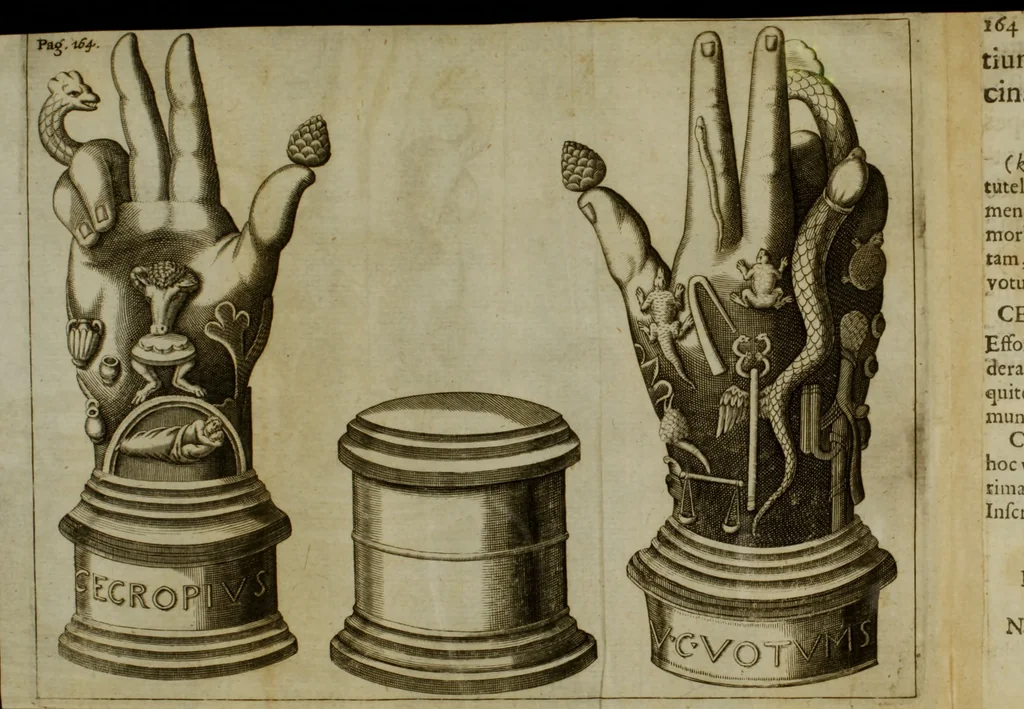 An illustration from Thomae Bartholini Antiqvitatvm Veteris pverperii synopsis a filio Casparo Bartholino commentario illustrata, 1676, leaf 194