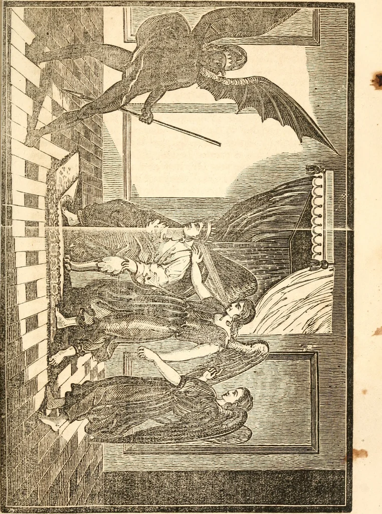 An illustration from The anti-universalist, or, History of the fallen angels of the Scriptures : proofs of the being of Satan and of evil spirits, and many other curious matters connected therewith, 1839, leaf 142