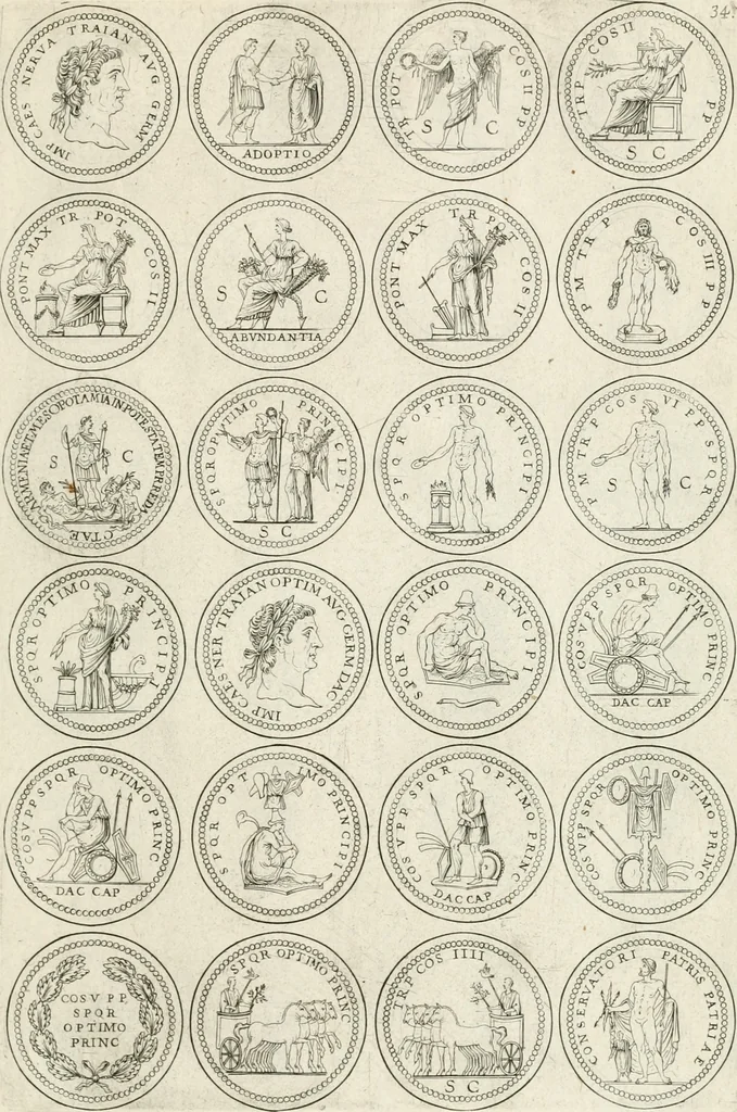An illustration from Antonii Augustinii Archiepisc. Tarracon. Antiqvitatvm romanorvm hispanarvmqve in nvmmis vetervm, dialogi XI, 1617, leaf 292