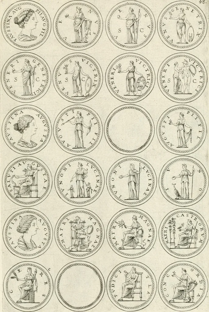 An illustration from Antonii Augustinii Archiepisc. Tarracon. Antiqvitatvm romanorvm hispanarvmqve in nvmmis vetervm, dialogi XI, 1617, leaf 320