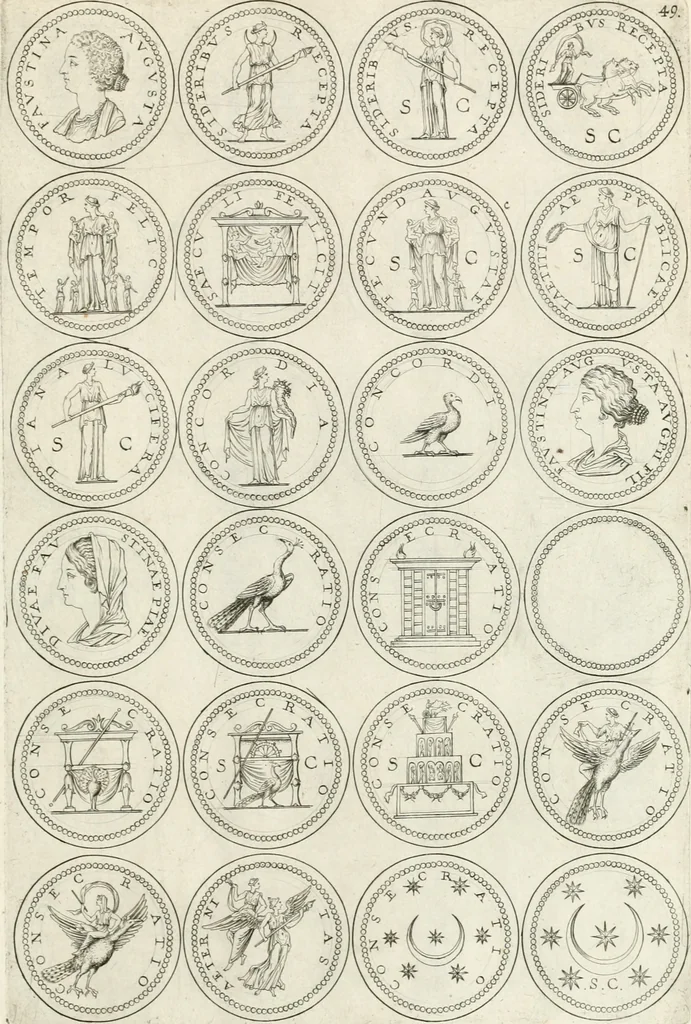 An illustration from Antonii Augustinii Archiepisc. Tarracon. Antiqvitatvm romanorvm hispanarvmqve in nvmmis vetervm, dialogi XI, 1617, leaf 322
