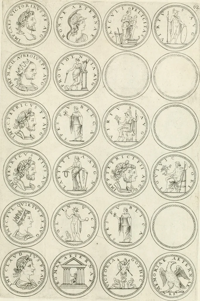 An illustration from Antonii Augustinii Archiepisc. Tarracon. Antiqvitatvm romanorvm hispanarvmqve in nvmmis vetervm, dialogi XI, 1617, leaf 348