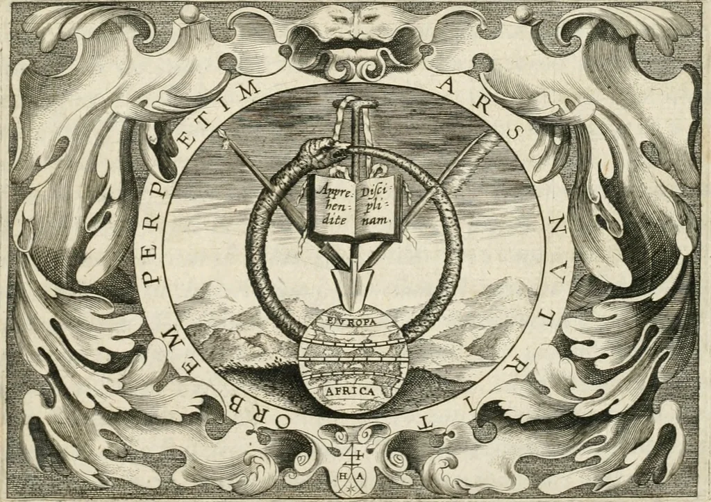 An illustration from Antonii Augustinii Archiepisc. Tarracon. Antiqvitatvm romanorvm hispanarvmqve in nvmmis vetervm, dialogi XI, 1617, leaf 6