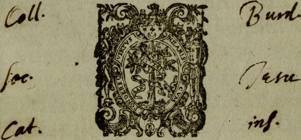 An illustration from Antonii Iordini a S. Floro e Societate Iesv theologi Hebraicae radices : id est, primigeniæ Hebraismi voces, centenis versuum decadibus comprehensæ, 1624, leaf 4