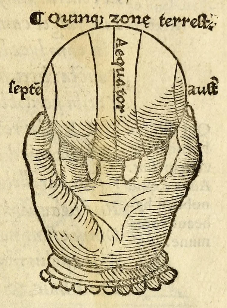 An illustration from Antonii Mizaldi Monluciani, de mundi sphœra, seu cosmographia, libri tres : figuris & demonstrationibus illustrati, 1553, leaf 101