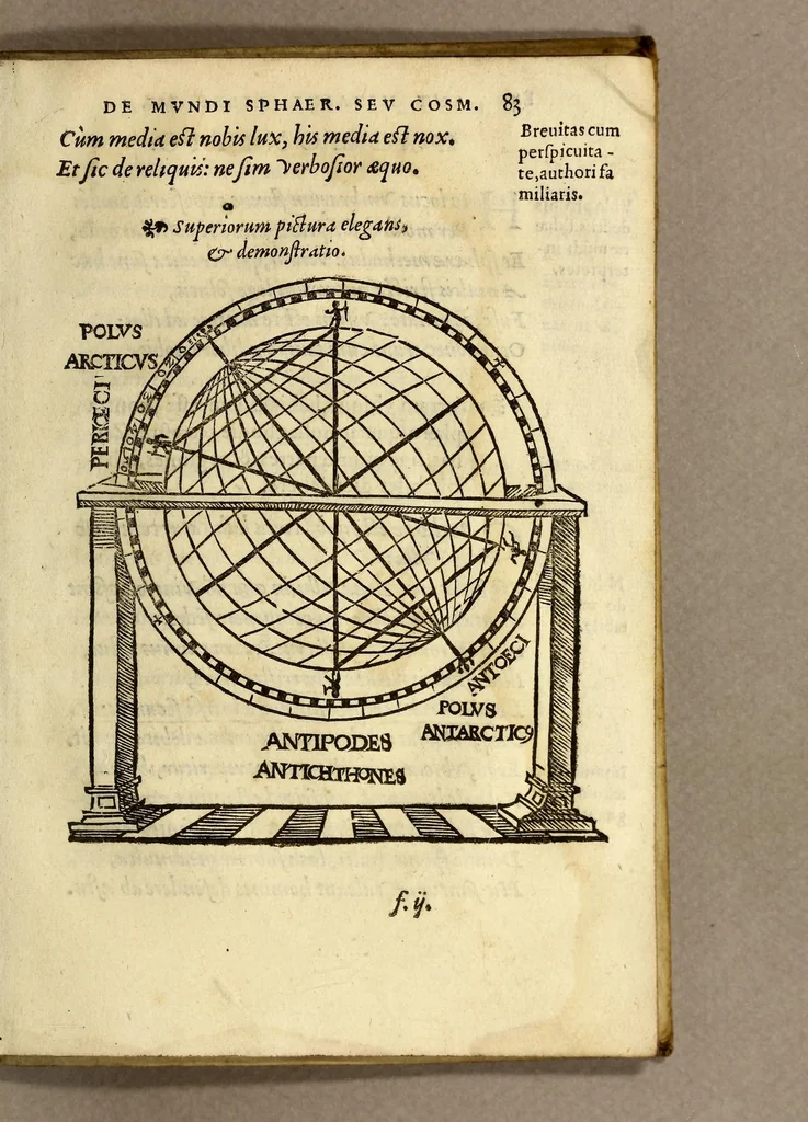 An illustration from Antonii Mizaldi Monluciani, de mundi sphœra, seu cosmographia, libri tres : figuris & demonstrationibus illustrati, 1553, leaf 103