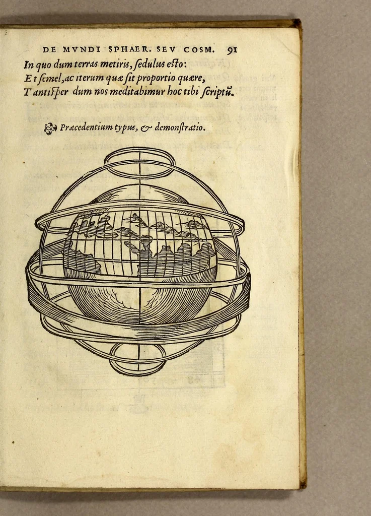 An illustration from Antonii Mizaldi Monluciani, de mundi sphœra, seu cosmographia, libri tres : figuris & demonstrationibus illustrati, 1553, leaf 111