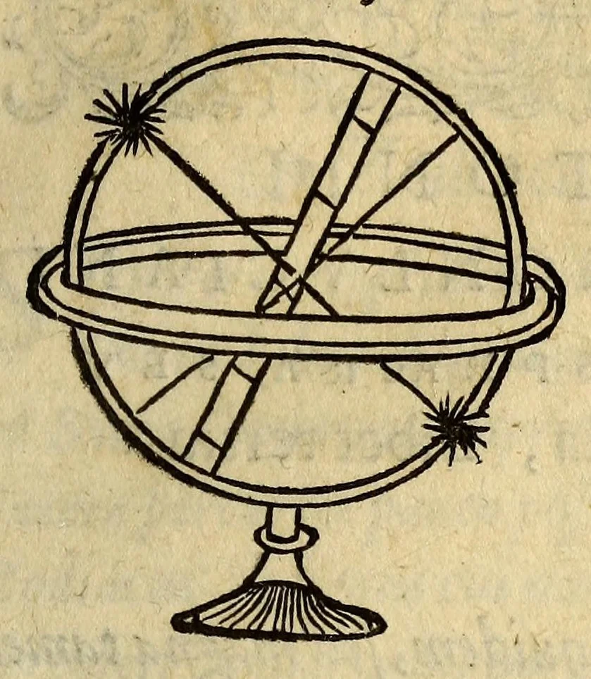 An illustration from Antonii Mizaldi Monluciani, de mundi sphœra, seu cosmographia, libri tres : figuris & demonstrationibus illustrati, 1553, leaf 89