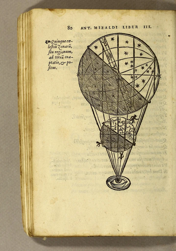 An illustration from Antonii Mizaldi Monluciani, De mundi sphaera, seu Cosmographia, libri tres: : figuris & demonstrationibus illustrati, 1552, leaf 102