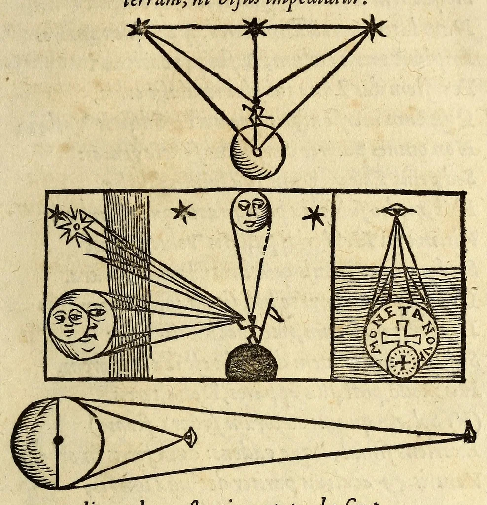 An illustration from Antonii Mizaldi Monluciani, De mundi sphaera, seu Cosmographia, libri tres: : figuris & demonstrationibus illustrati, 1552, leaf 35