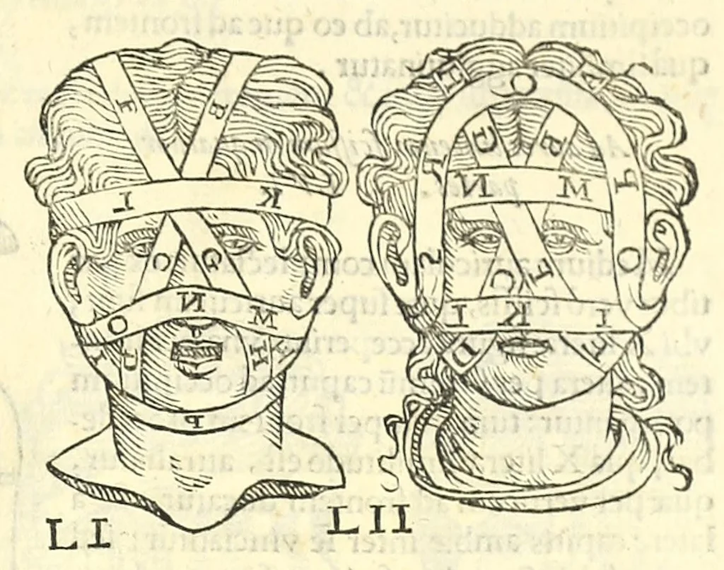 An illustration from Galeni librorum septima classis : curativum methodum tum diffuse tum breviter descriptam, victus rationem in morbis acutis, singulorum morborum facile paranda remedia, privatam quorundam morborum curationem, chirurgie constitutionem, fracturarum ac luxationum sanationem, fasciarum deniq ; & laqueorum & machinamentorum tractatum continet, 1576, leaf 619