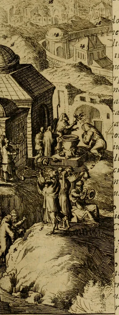 An illustration from Antonii van Dale poliatri Harlemensis De oraculis veterum ethnicorum dissertationes duae : quarum nunc prior agit de eorum origine atque auctoribus, secunda de ipsorum duratione & interitu .., 1700, leaf 124