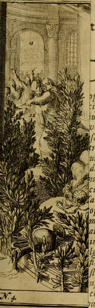 An illustration from Antonii van Dale poliatri Harlemensis De oraculis veterum ethnicorum dissertationes duae : quarum nunc prior agit de eorum origine atque auctoribus, secunda de ipsorum duratione & interitu .., 1700, leaf 178