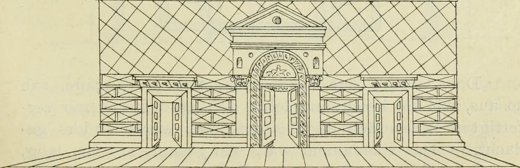 An illustration from Antonio Averlino Filarete's Tractat über die Baukunst, nebst seinen Büchern von der Zeichenkunst und den Bauten der Medici, 1890, leaf 480