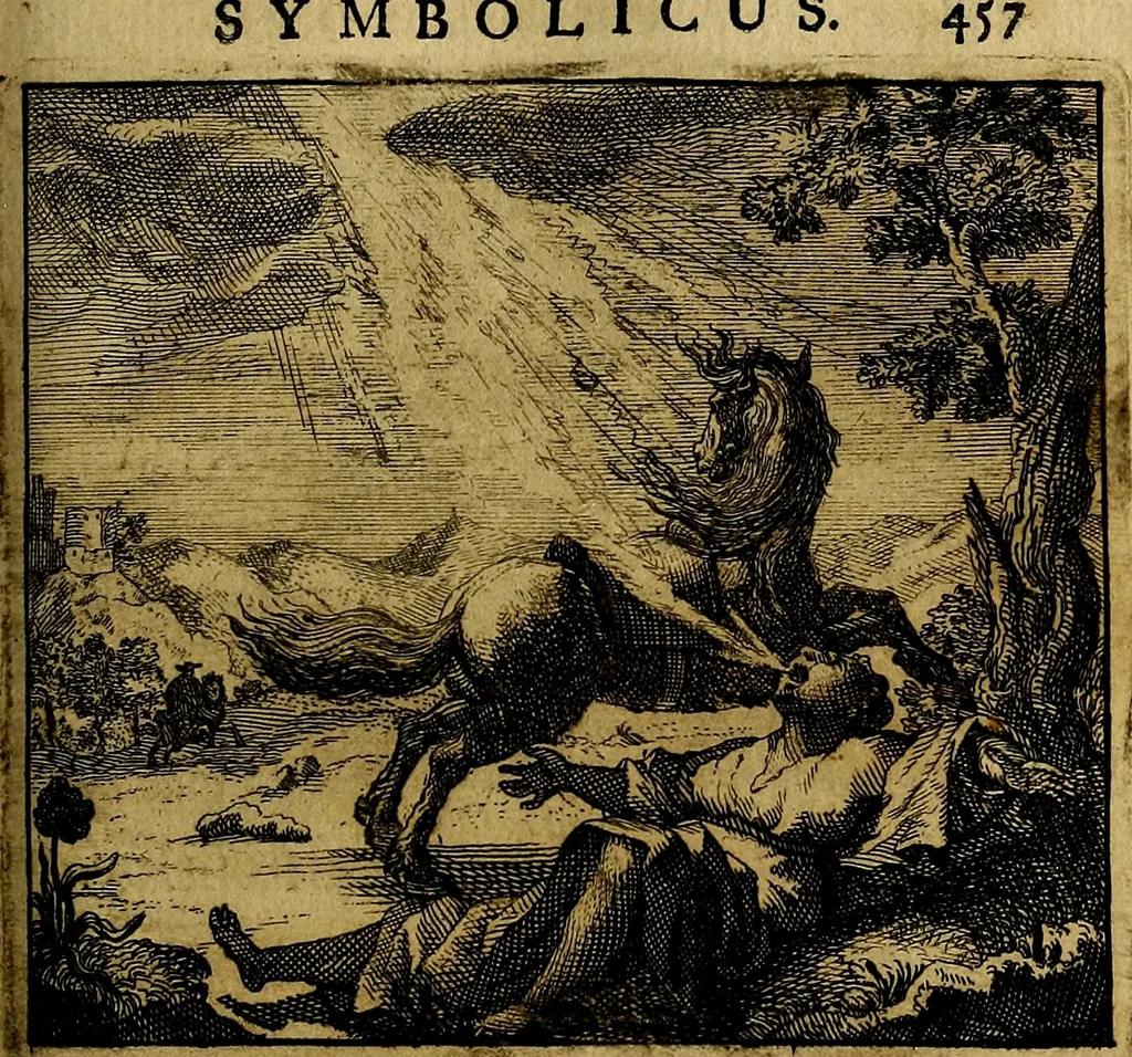 An illustration from Apelles symbolicus, exhibens seriem amplissimam symbolorum, poetisque, oratoribus ac verbi dei praedicatoribus conceptus subministrans varios, 1699, leaf 484