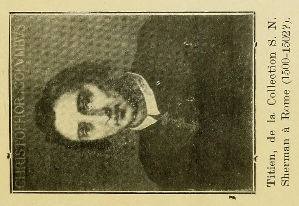 An illustration from Aperçu nouveaux sur l'iconographie de Christophe Colomb, 1918, leaf 15