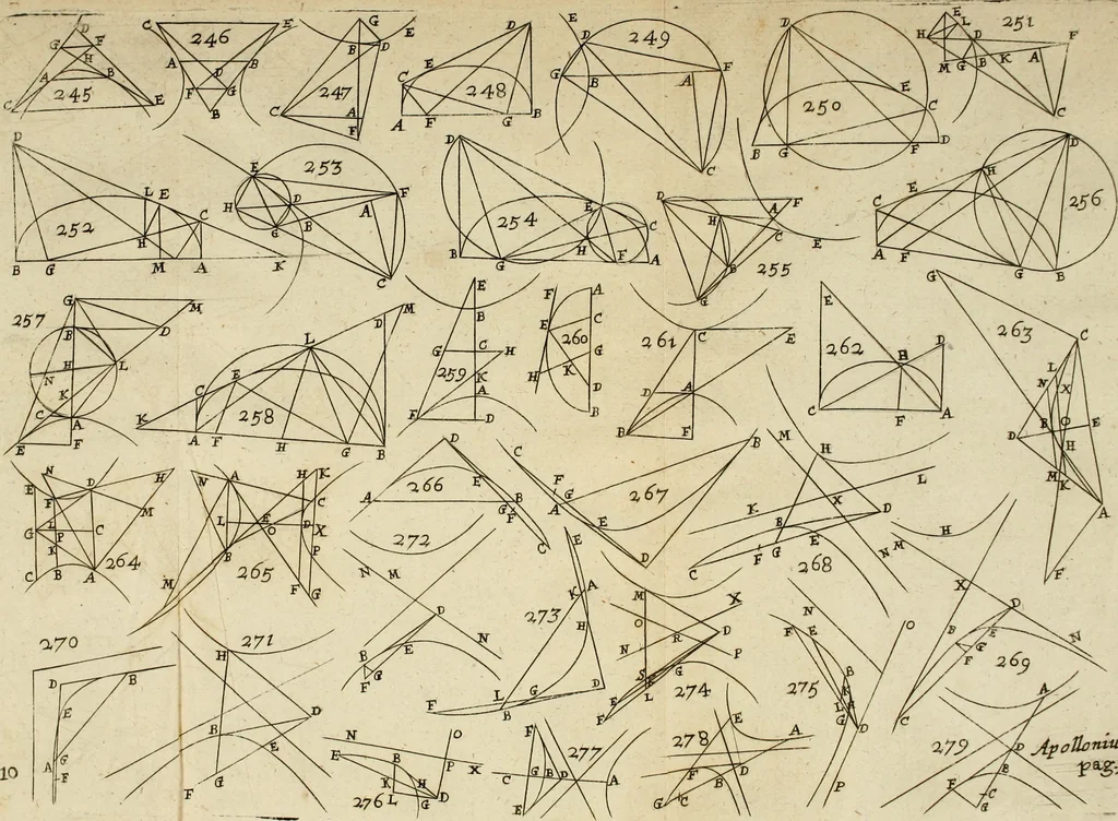 An illustration from Apollonii Conica : methodo nova illustrata, & succinctè demonstrata, 1675, leaf 122
