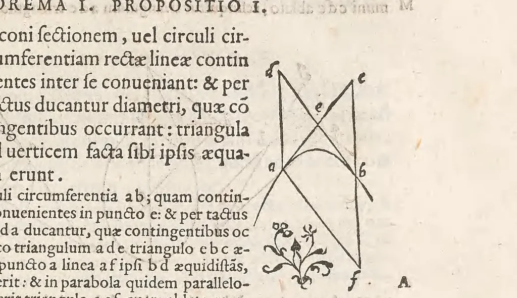An illustration from Apollonii Pergæi Conicorum libri quattuor, 1566, leaf 153