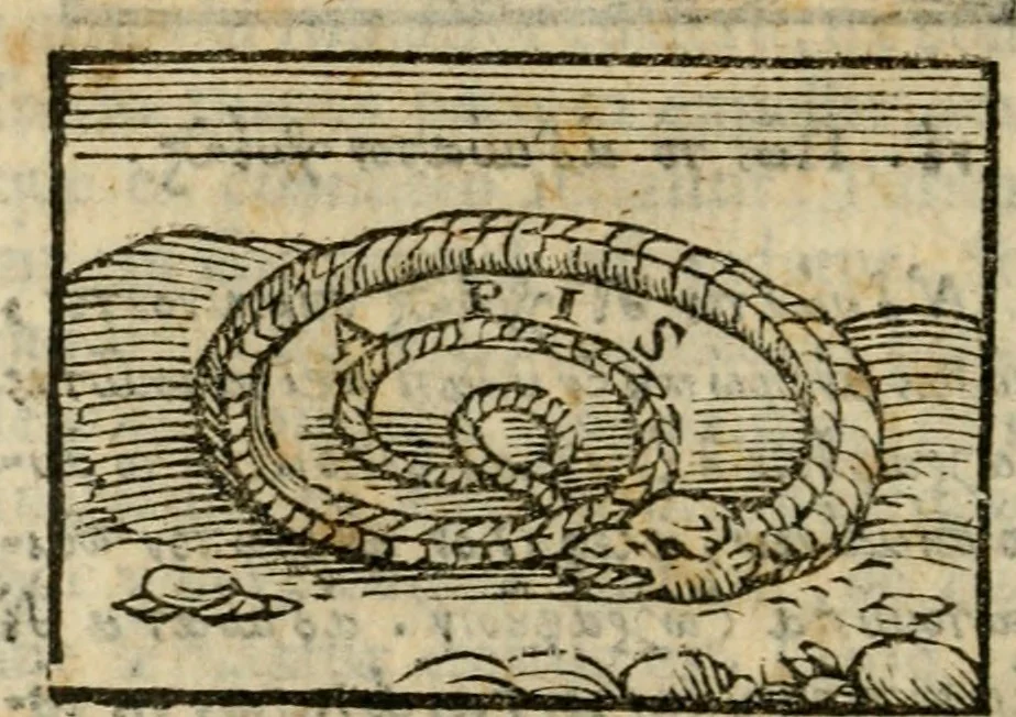 An illustration from Horou Apollonos Neiloou Hieroglyphika eklekta = Hori Apollinis Selecta hieroglyphica : imagines vero cum priuilegio, 1599, leaf 111