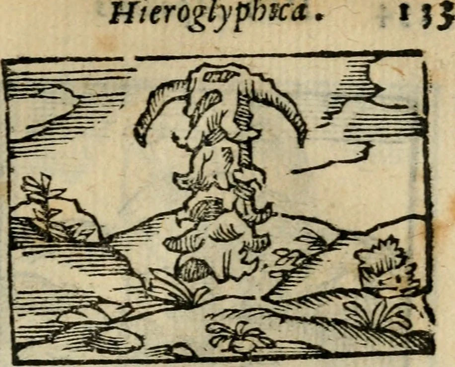 An illustration from Horou Apollonos Neiloou Hieroglyphika eklekta = Hori Apollinis Selecta hieroglyphica : imagines vero cum priuilegio, 1599, leaf 134