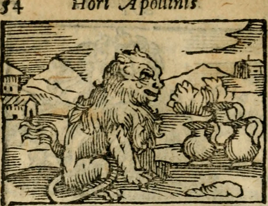 An illustration from Horou Apollonos Neiloou Hieroglyphika eklekta = Hori Apollinis Selecta hieroglyphica : imagines vero cum priuilegio, 1599, leaf 55