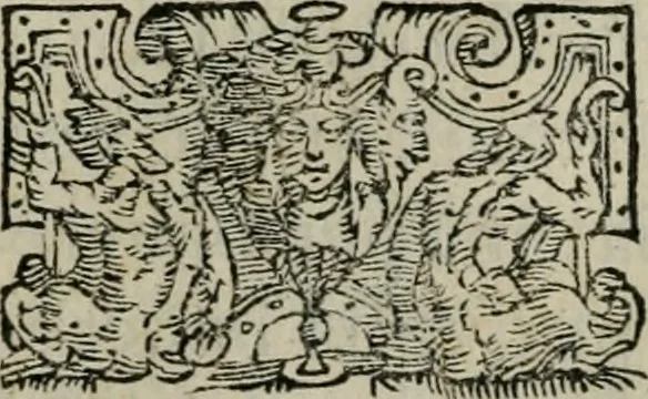 An illustration from Apologia de gli Academici di Banchi di Roma : Contra M. Lodovico Castelvetro da Modena. Informa d'uno Spaccio di Maestro Pasquino. Con alcune operette, del predella, del bvratto, di ser pedocco. In difesa de la seguente Canzone del Commendatore, 1558, leaf 13