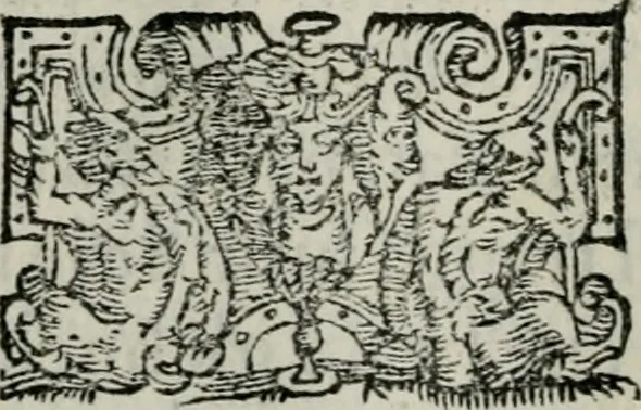 An illustration from Apologia de gli Academici di Banchi di Roma : Contra M. Lodovico Castelvetro da Modena. Informa d'uno Spaccio di Maestro Pasquino. Con alcune operette, del predella, del bvratto, di ser pedocco. In difesa de la seguente Canzone del Commendatore, 1558, leaf 235