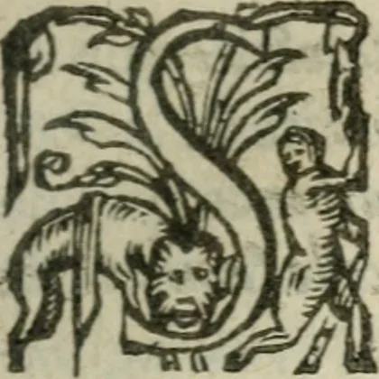An illustration from Apologie catholique contre les libelles declarations, aduis, et consultations faictes, escrites, & publiees par les liguez perturbateurs de repos du Royaume de France, qui se sont esleuez depuis le decés de feu Monseigneur, frere vnique du Roy, 1585, leaf 16