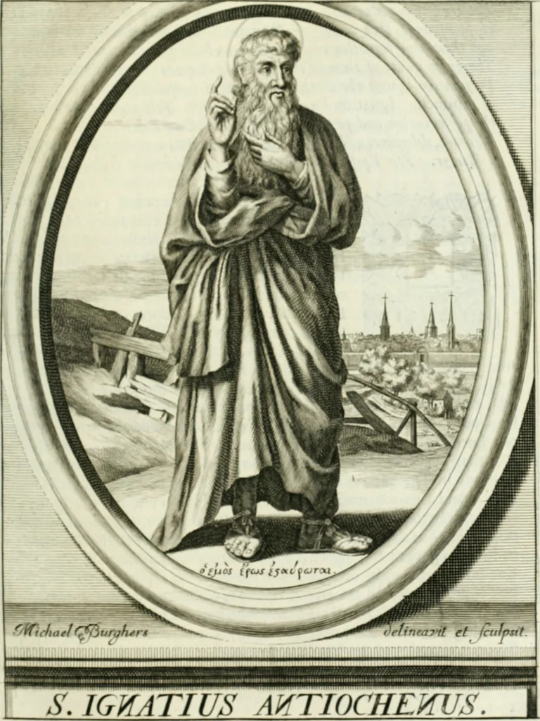 An illustration from Apostolici : or the history of the lives, acts, death and martyrdoms of those who were contemporary with, or immediately succeeded the Apostles : as also the most eminent of the Primitive Fathers for the first three hundred years to which is added, a chronology of the three first ages of the church, 1682, leaf 170