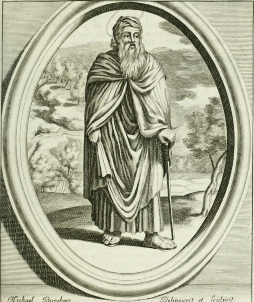 An illustration from Apostolici : or the history of the lives, acts, death and martyrdoms of those who were contemporary with, or immediately succeeded the Apostles : as also the most eminent of the Primitive Fathers for the first three hundred years to which is added, a chronology of the three first ages of the church, 1682, leaf 256